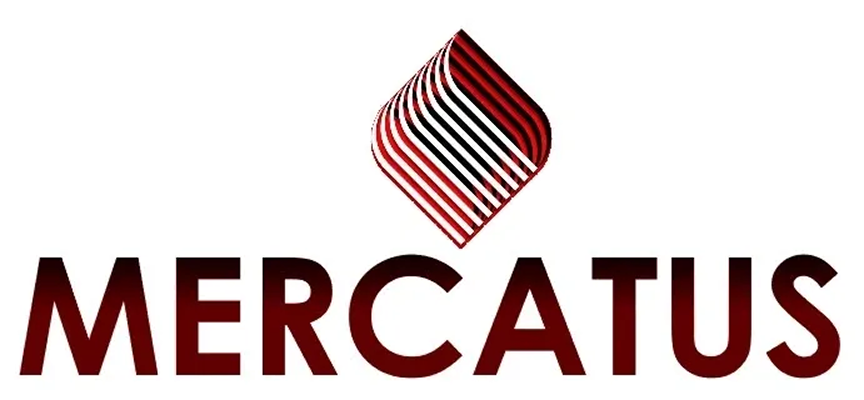 Mercatus logo with abstract red design.